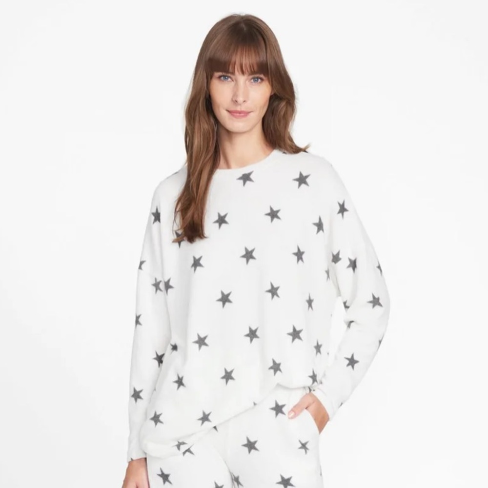 TALL - Comfy Soft Long Sleeve Pullover Sweater Star Patterned Top - Picture 2 of 6